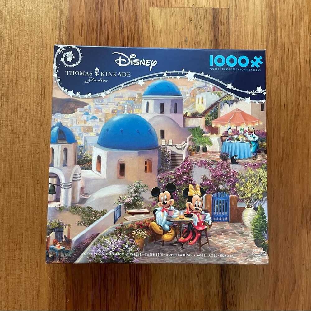 Disney Mickey and Minnie in Greece Thomas Kinkade 1000 Piece Puzzle